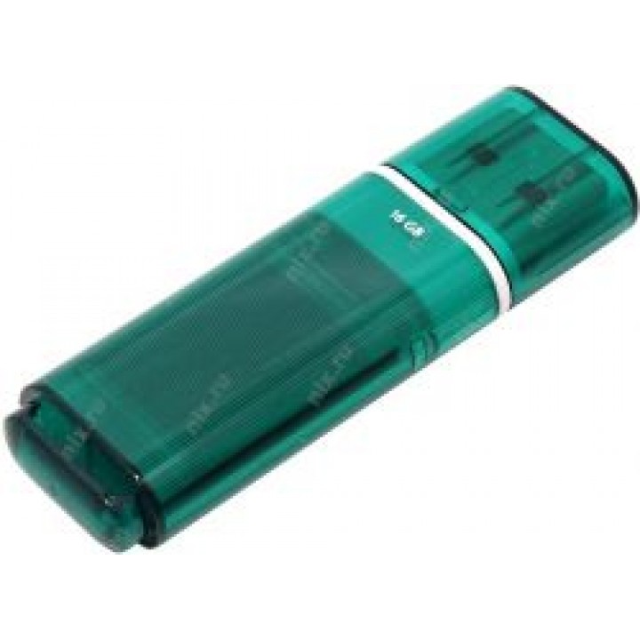 Накопитель QUMO 16GB USB 2.0 Optiva 01 green, цвет корпуса  зеленый (QM16GUD-OP1-green) оранжевая картонная упаковка