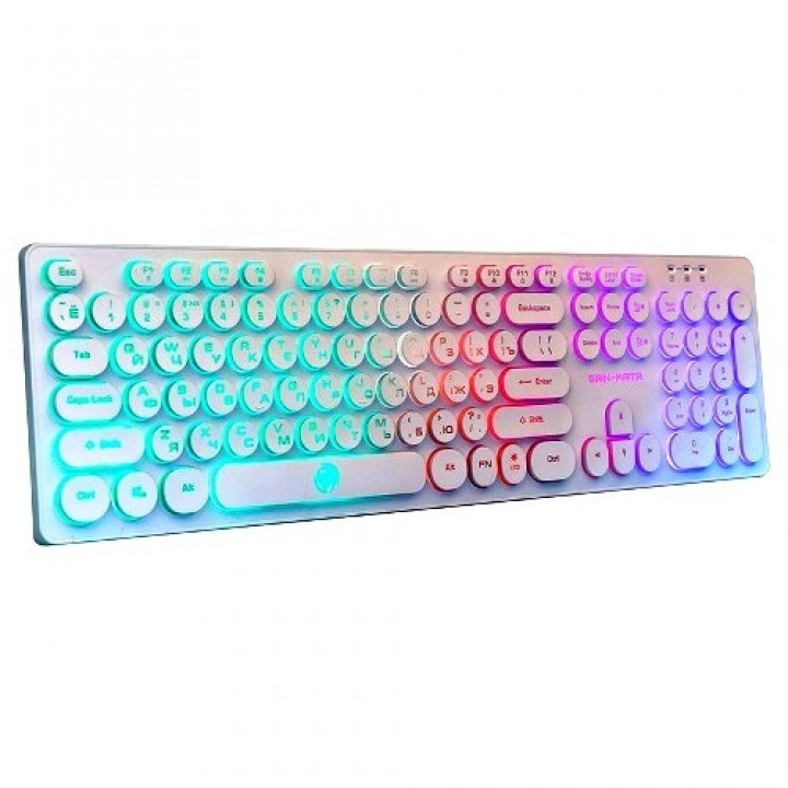 Клавиатура KGK-16U WHITE Dialog Gan-Kata - игровая с RGB-подсветкой, USB, белая