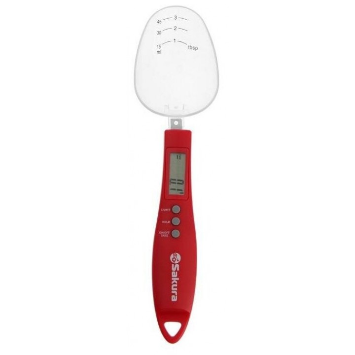 Весы-ложка кухон Sakura SA-6083RW красн/бел